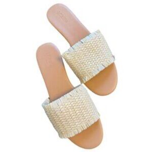J Crew Raffia Slide Sandals size 9 1/2